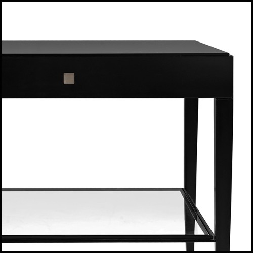 Nightstand in solid mahognay wood in black satinated finish 119-Sober