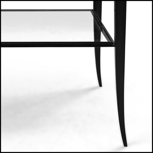 Nightstand in solid mahognay wood in black satinated finish 119-Sober