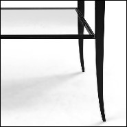 Table de nuit en acajou massif finition noir satiné 119-Sober