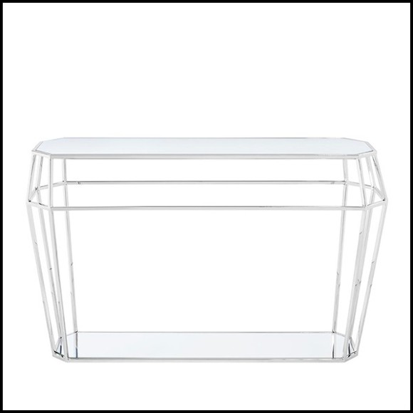 Console en métal finition chrome 162-Talisma Glass