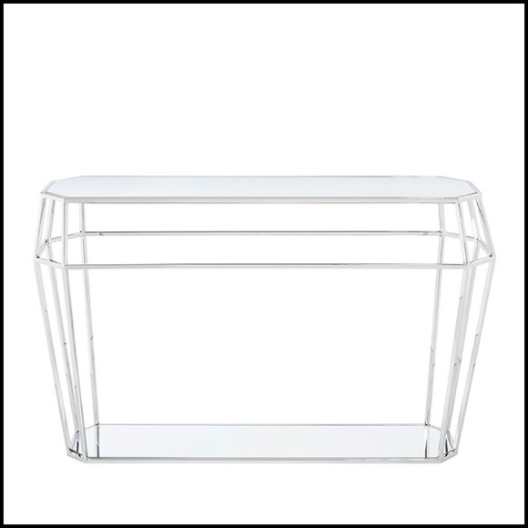 Console Table in metal in chrome finish 162-Talisma Glass
