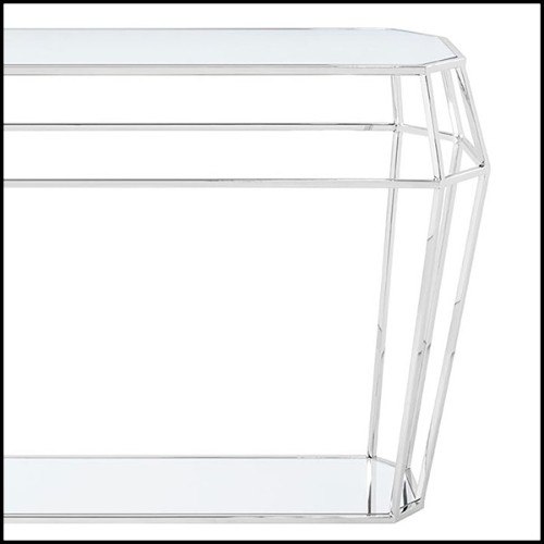 Console Table in metal in chrome finish 162-Talisma Glass
