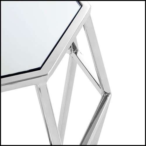 Console Table in metal in chrome finish 162-Talisma Glass