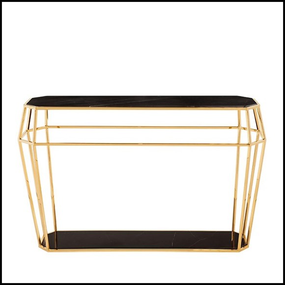 Console en métal finition gold 162-Talisma Marble