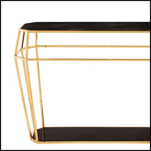 Console en métal finition gold 162-Talisma Marble