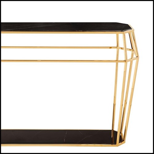 Console en métal finition gold 162-Talisma Marble