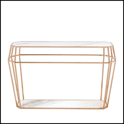 Console en métal finition gold 162-Talisma Marble