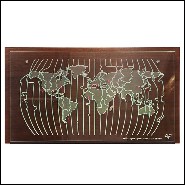 Clock in natural solid wengue wood PC-World Map