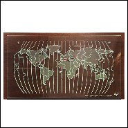 Horloge en bois naturel massif PC-World Map