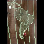 Horloge en bois naturel massif PC-World Map