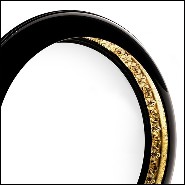 Mirror in solid mahogany wood in black lacquered finish 145-Alliance