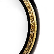 Mirror in solid mahogany wood in black lacquered finish 145-Alliance