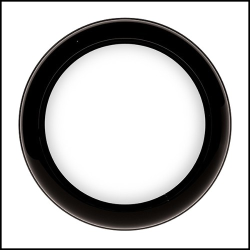 Mirror in solid mahogany wood in black lacquered finish 145-Alliance