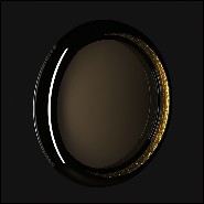 Mirror in solid mahogany wood in black lacquered finish 145-Alliance