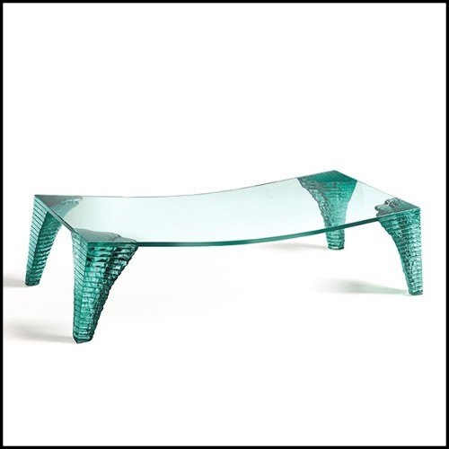 Coffee Table with lightly curved top in tempered glass 146-Atalante
