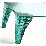 Table basse avec plateau légèrement incurvé en verre trempé 146-Atalante