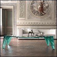 Coffee Table with lightly curved top in tempered glass 146-Atalante