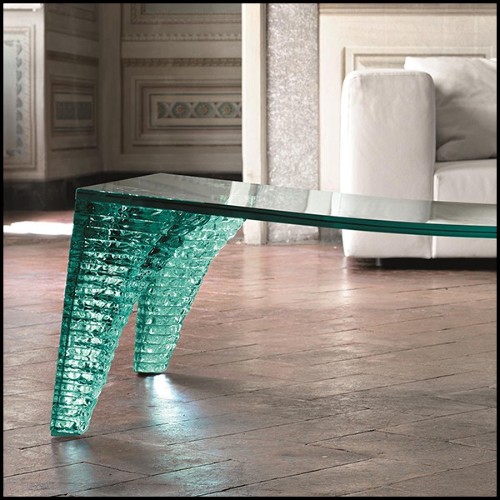 Coffee Table with lightly curved top in tempered glass 146-Atalante