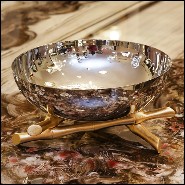 Cup in polished stainless steel et gold-plated 172-Bamboos Round