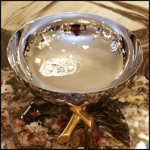 Coupe en acier inoxydable poli et plaqué or 172-Bamboos Round