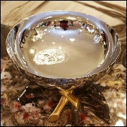 Coupe en acier inoxydable poli et plaqué or 172-Bamboos Round