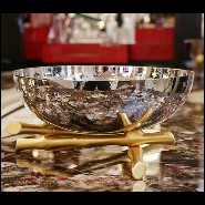 Coupe en acier inoxydable poli et plaqué or 172-Bamboos Round