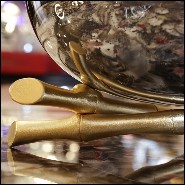 Coupe en acier inoxydable poli et plaqué or 172-Bamboos Round