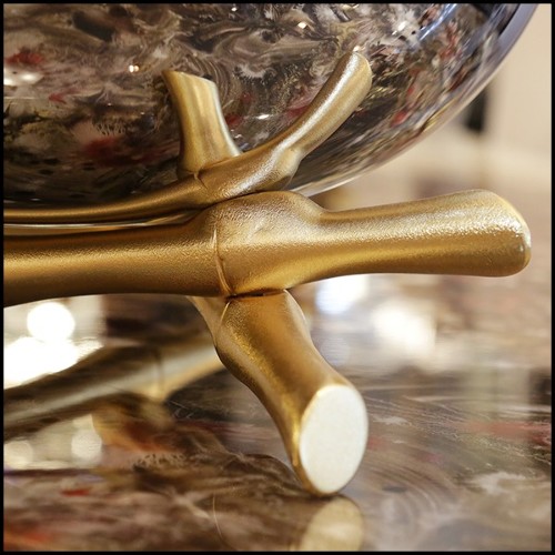 Coupe en acier inoxydable poli et plaqué or 172-Bamboos Round