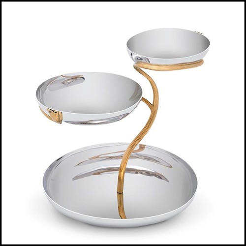 Cup in polished stainless steel and gold plated 172-Gold Stalk 3 Large