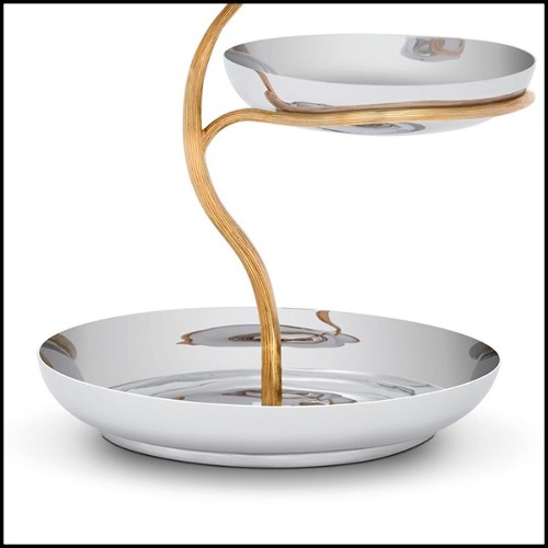 Coupe en acier inoxydable poli et plaqué or 172-Gold Stalk 3 Large