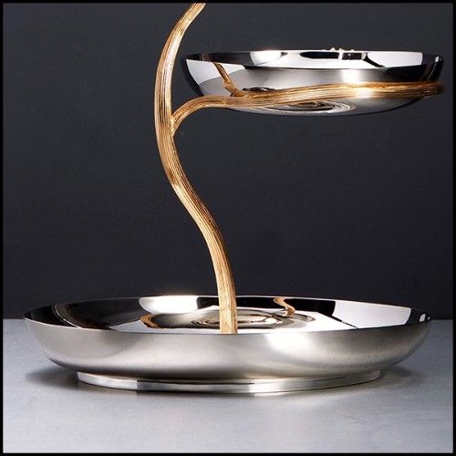 Coupe en acier inoxydable poli et plaqué or 172-Gold Stalk 3 Large