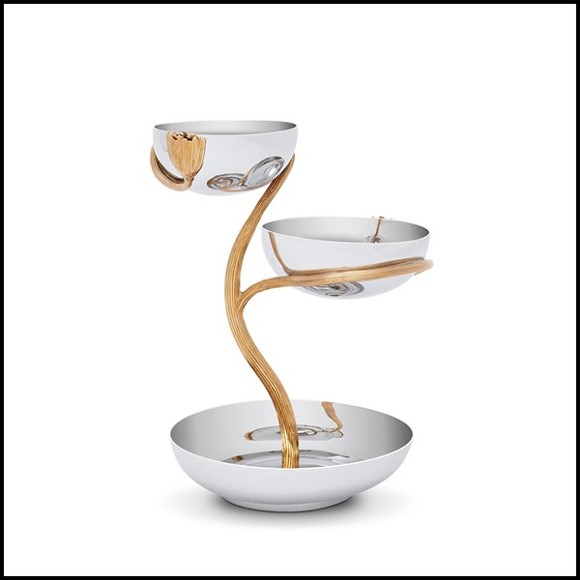 Cup in polished stainless steel and gold plated 172-Gold Stalk 3 Medium