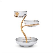 Cup in polished stainless steel and gold plated 172-Gold Stalk 3 Medium