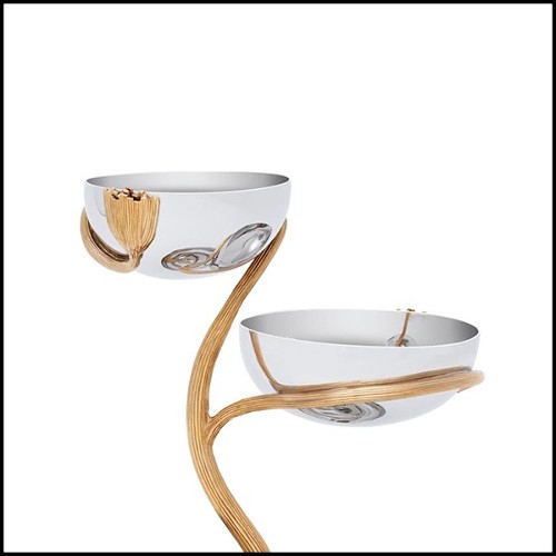 Coupe en acier inoxydable poli et plaqué or 172-Gold Stalk 3 Medium