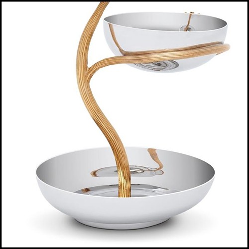 Coupe en acier inoxydable poli et plaqué or 172-Gold Stalk 3 Medium