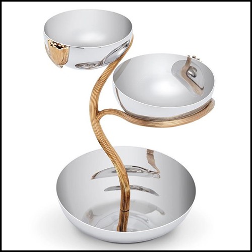 Coupe en acier inoxydable poli et plaqué or 172-Gold Stalk 3 Medium