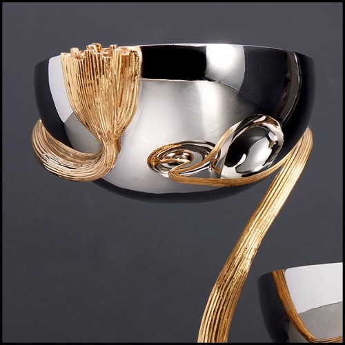 Coupe en acier inoxydable poli et plaqué or 172-Gold Stalk 3 Medium