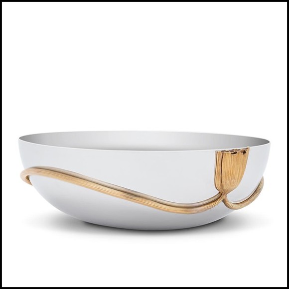 Cup in polished stainless steel and gold plated 172-Gold Stalk XL Round