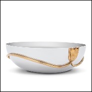 Cup in polished stainless steel and gold plated 172-Gold Stalk XL Round