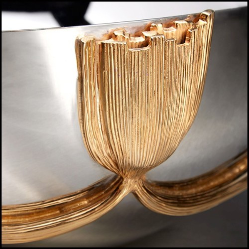 Cup in polished stainless steel and gold plated 172-Gold Stalk XL Round