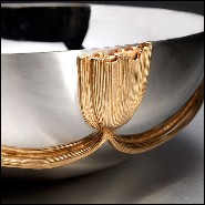 Cup in polished stainless steel and gold plated 172-Gold Stalk XL Round
