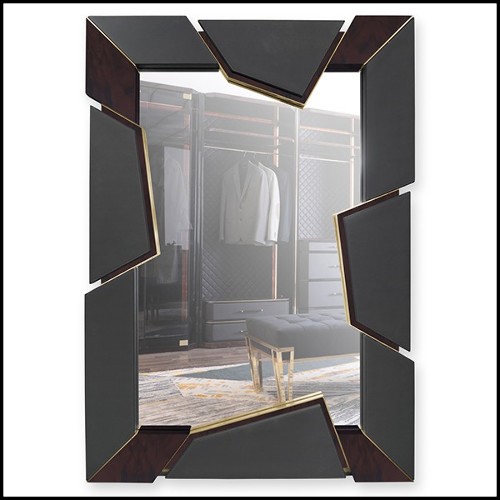 Miroir en racine de noyer massif et avec verre miroir 164-Lupus