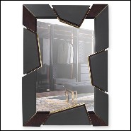 Miroir en racine de noyer massif et avec verre miroir 164-Lupus