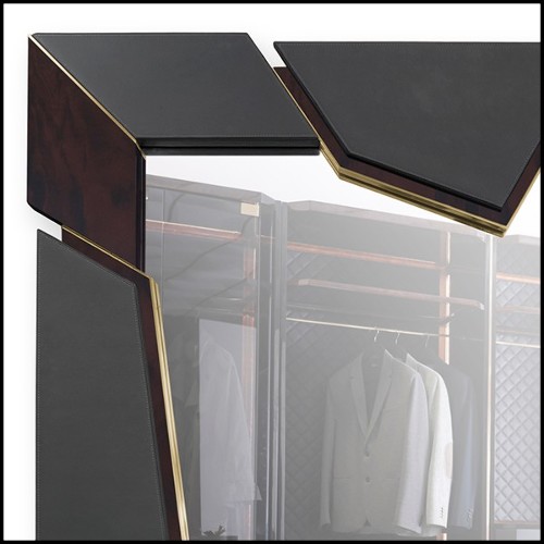 Miroir en racine de noyer massif et avec verre miroir 164-Lupus