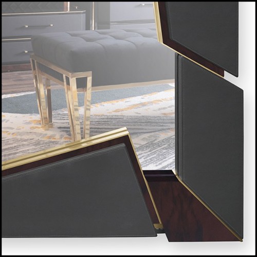 Miroir en racine de noyer massif et avec verre miroir 164-Lupus