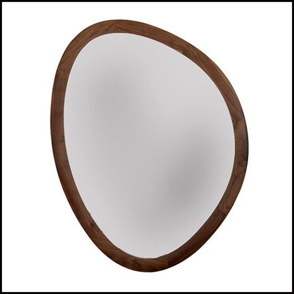 Mirror in solid walnut wood and clear mirror glass 163-Mandel