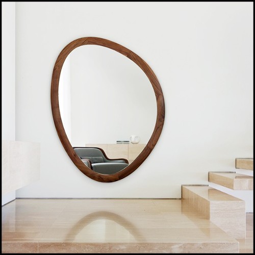 Miroir en noyer massif et verre clair miroir 163-Mandel