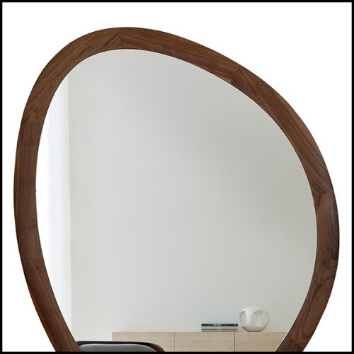 Miroir en noyer massif et verre clair miroir 163-Mandel