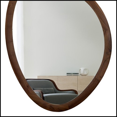 Mirror in solid walnut wood and clear mirror glass 163-Mandel