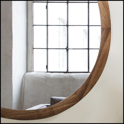 Mirror in solid walnut wood and clear mirror glass 163-Mandel